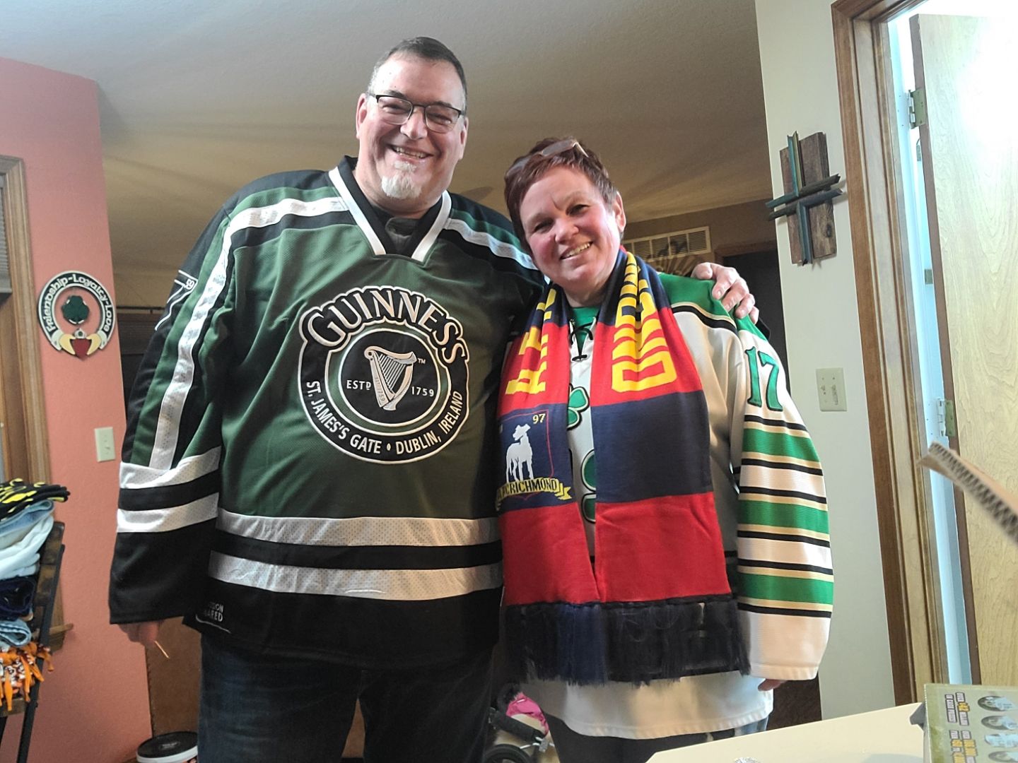 Customer photo review of Guinness Harp Green Hockey Jersey