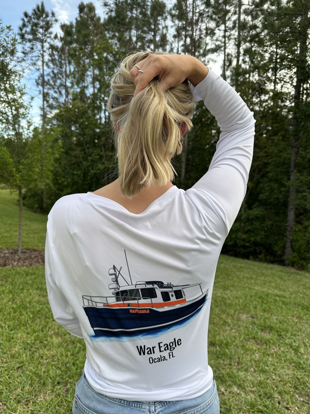 Customer photo review of Women's Dri-Fit Custom Boat Shirts - Long Sleeve