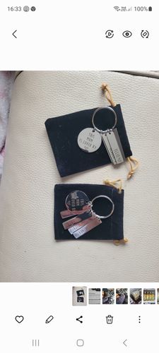 Customer photo review of Personalised Loved By Keyring