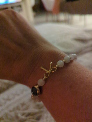 Customer photo review of Bracelet anti-ménopause en Pierre de Lune | Or fin