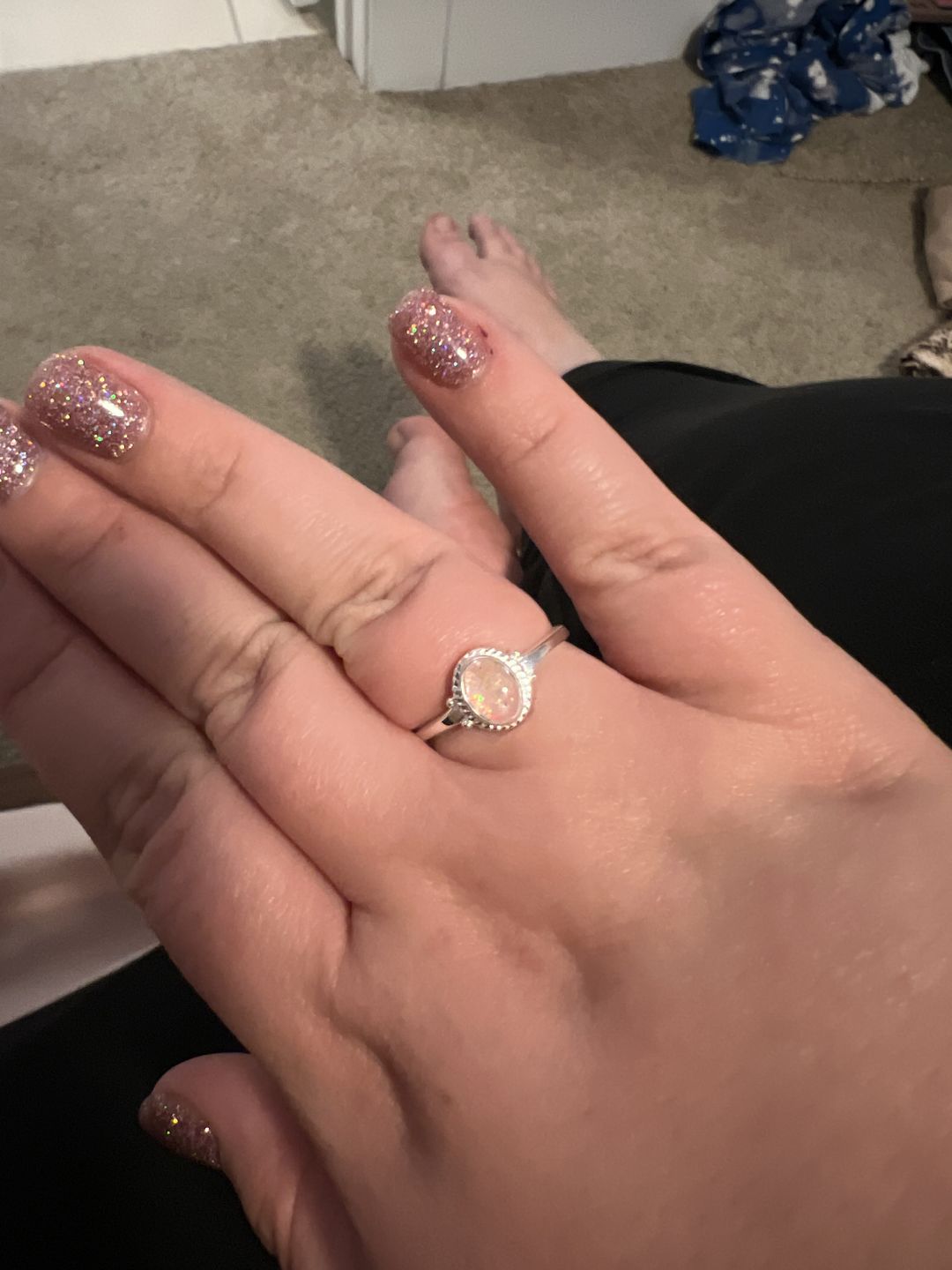 Customer photo review of Braided Oval Ring with Cremation Ashes