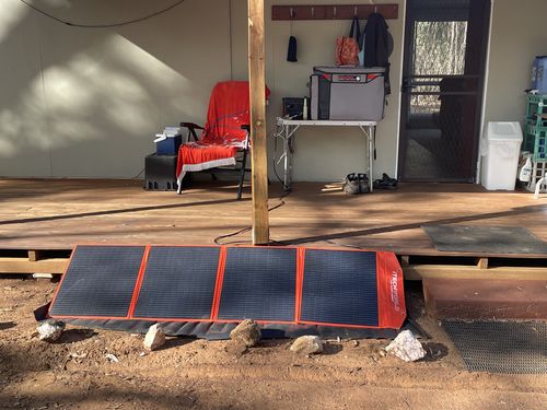 Customer photo review of Super Weekend Solar Generator Kit - iTECH500P Lithium Portable Power Station with 200W Solar Blanket & Solar Adapter