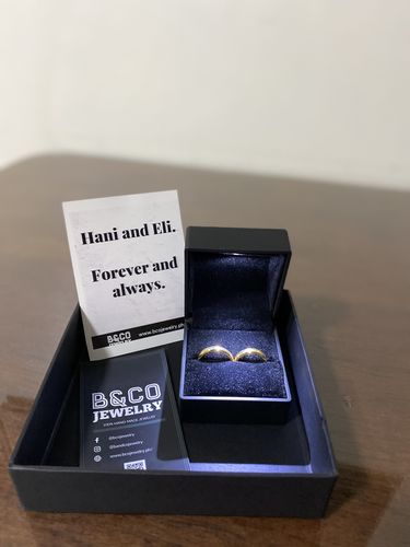Customer photo review of Limerick Wedding Rings