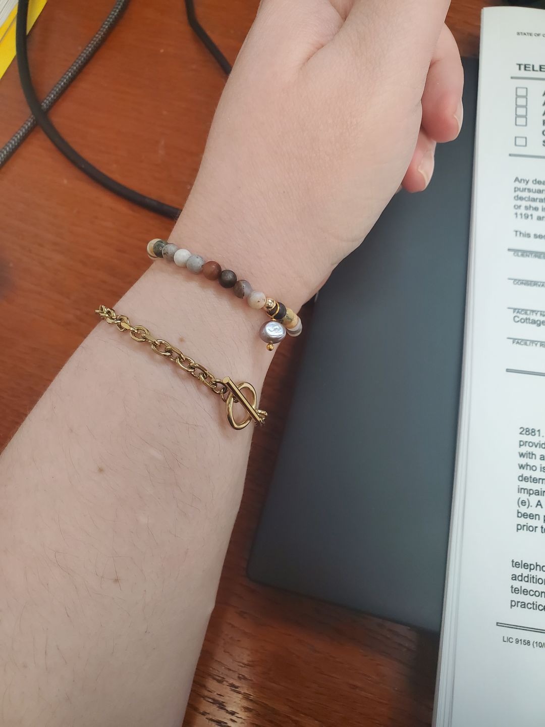 Customer photo review of Cuban T Bar Bracelet