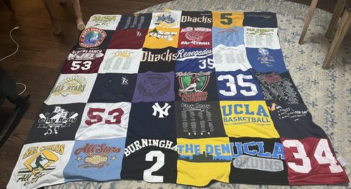 T-shirt quilt featuring ucla bruins basketball by Judi from CA