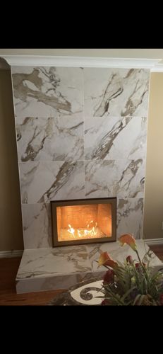 Customer photo review of Slim Moderne - Masonry & Prefab Fireplace Glass Doors