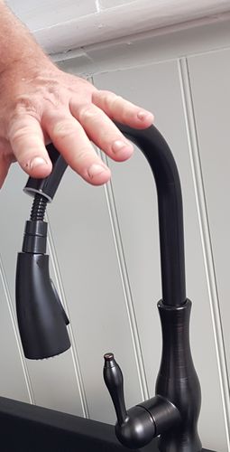 Customer photo review of Victorian Single-Hole Kitchen Faucet With Pull Out Spout