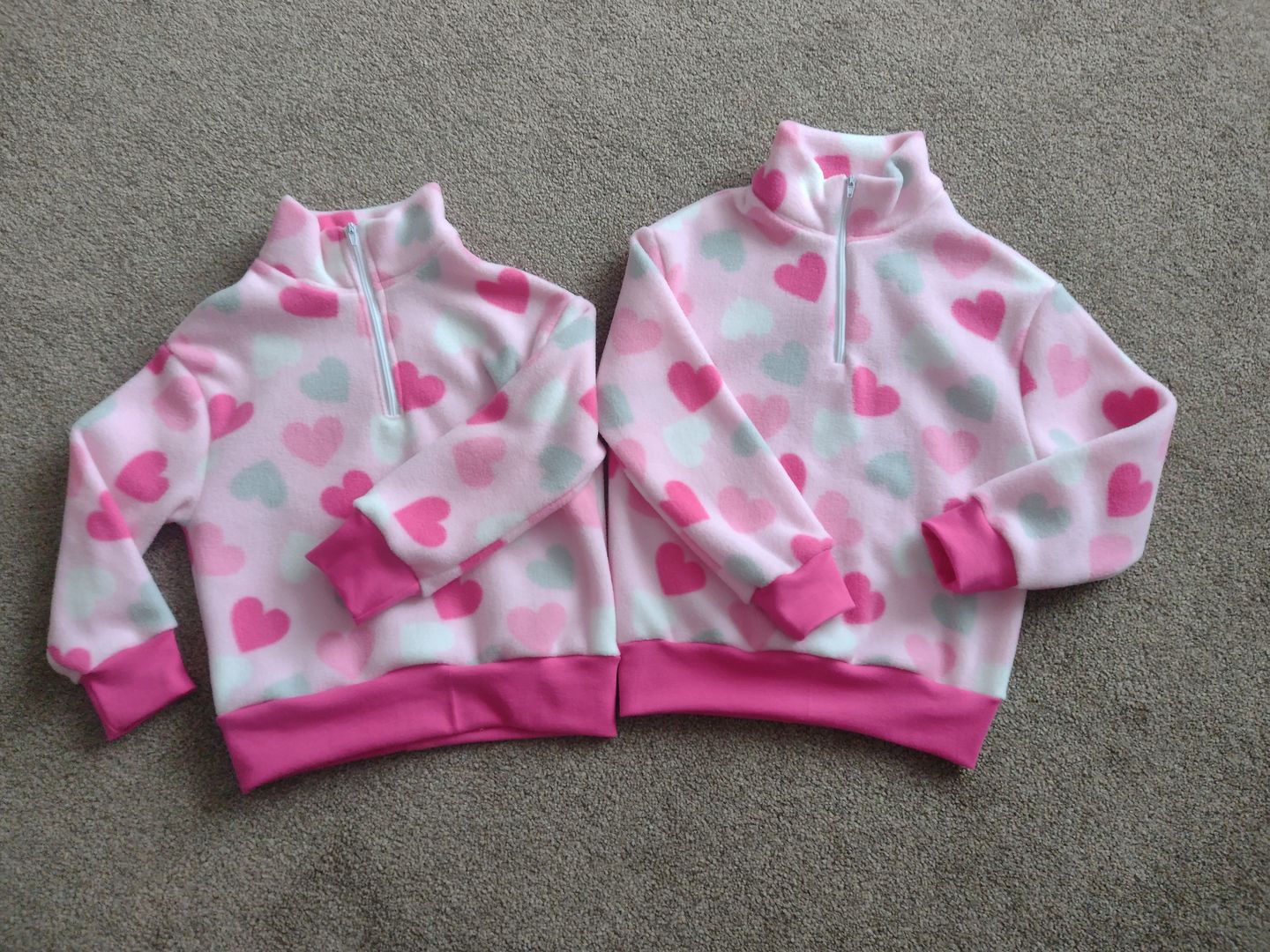 Customer photo review of Hearts on Baby Pink Anti Pill Polar Fleece Fabric