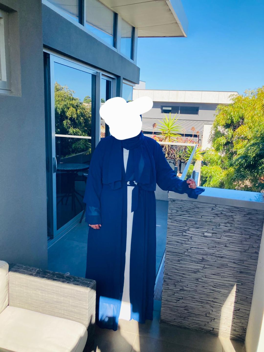Customer photo review of Layered Aisha Abaya with Hijab - Navy
