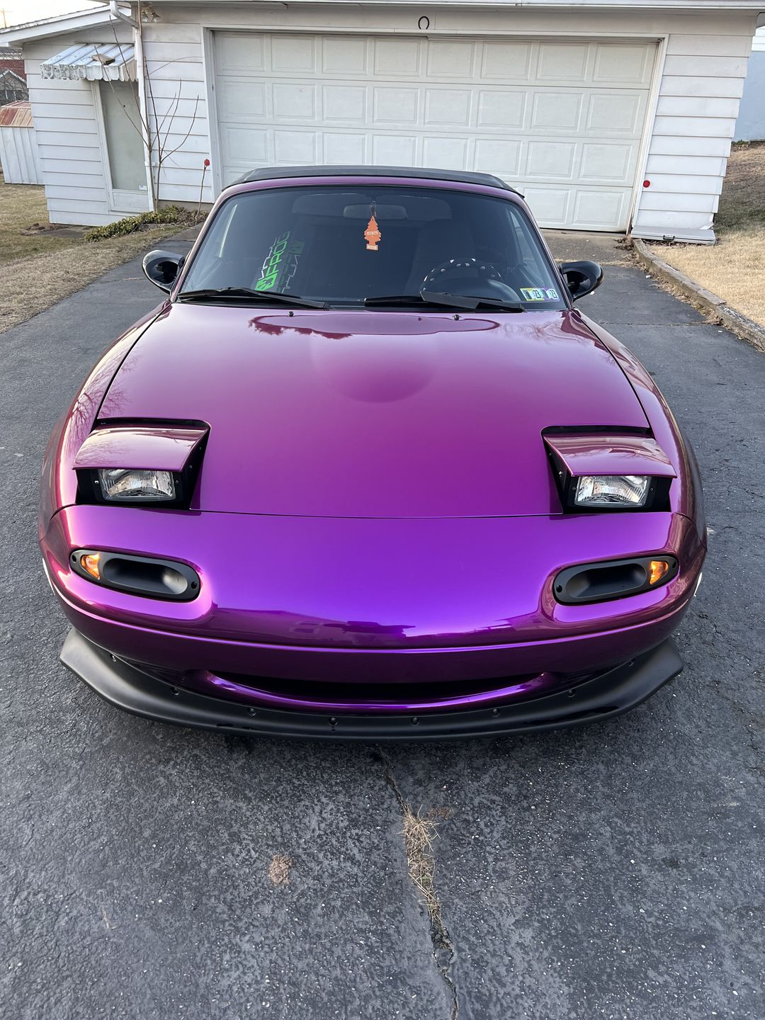 Customer photo review of Glossy Metallic Grape Purple Vinyl Wrap