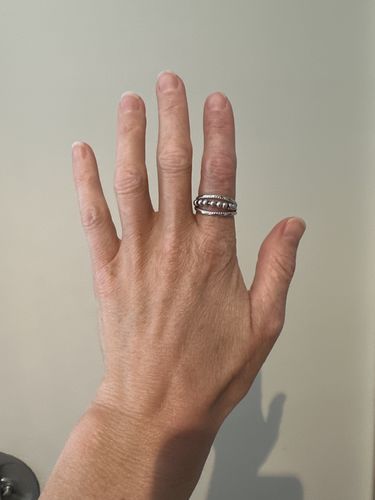 Customer photo review of Stacked Fidget Anxiety Ring Adjustable