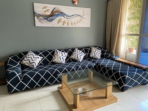 Customer photo review of L Shape Sofa Cover