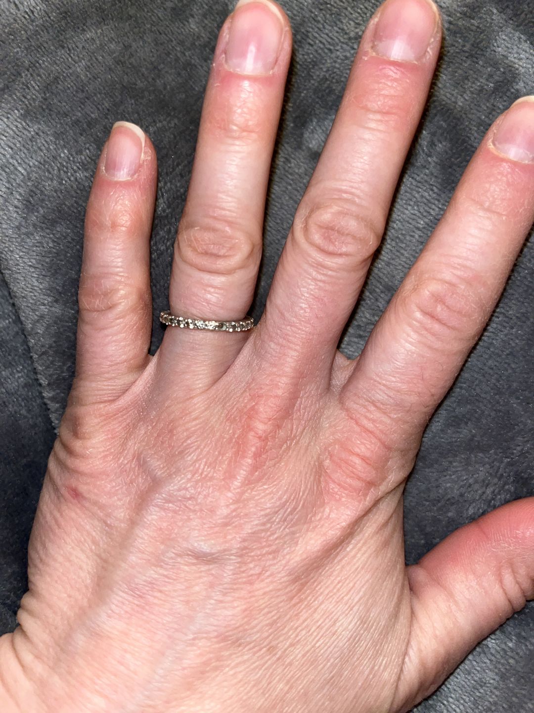 Customer photo review of Pave CZ Eternity Ring in Sterling Silver