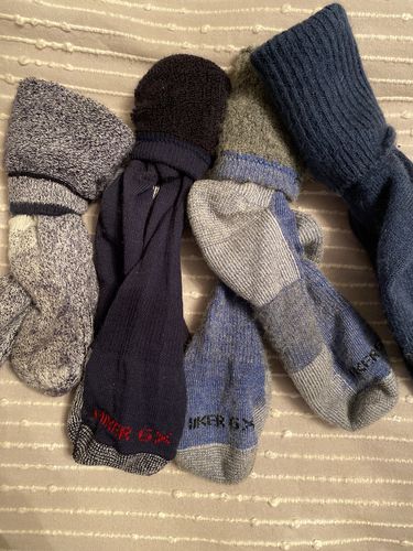 Customer photo review of 40% OFF -"Hiker GX" Solid Navy 74% Merino Wool Hiking Sock - Sock of the Week