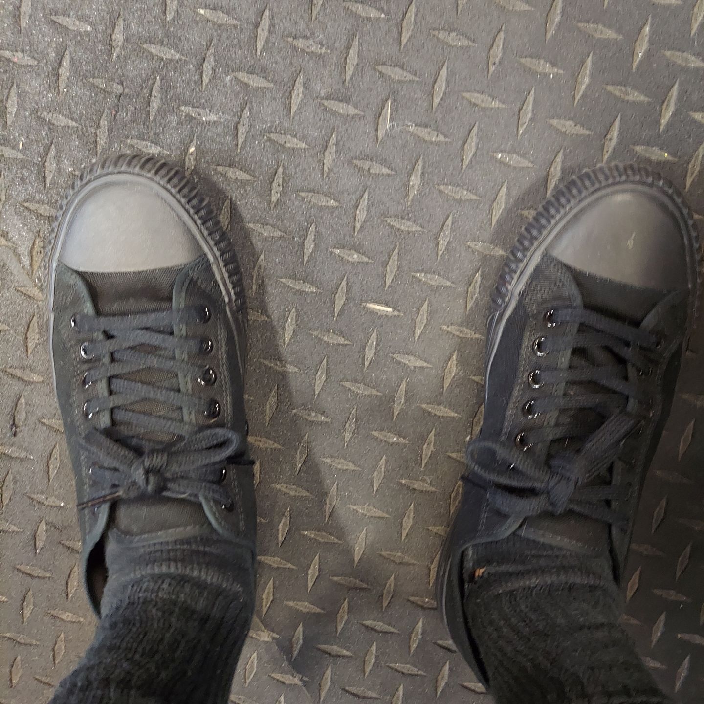Customer photo review of Jet Black Center Lo Top | Unisex Canvas Sneaker