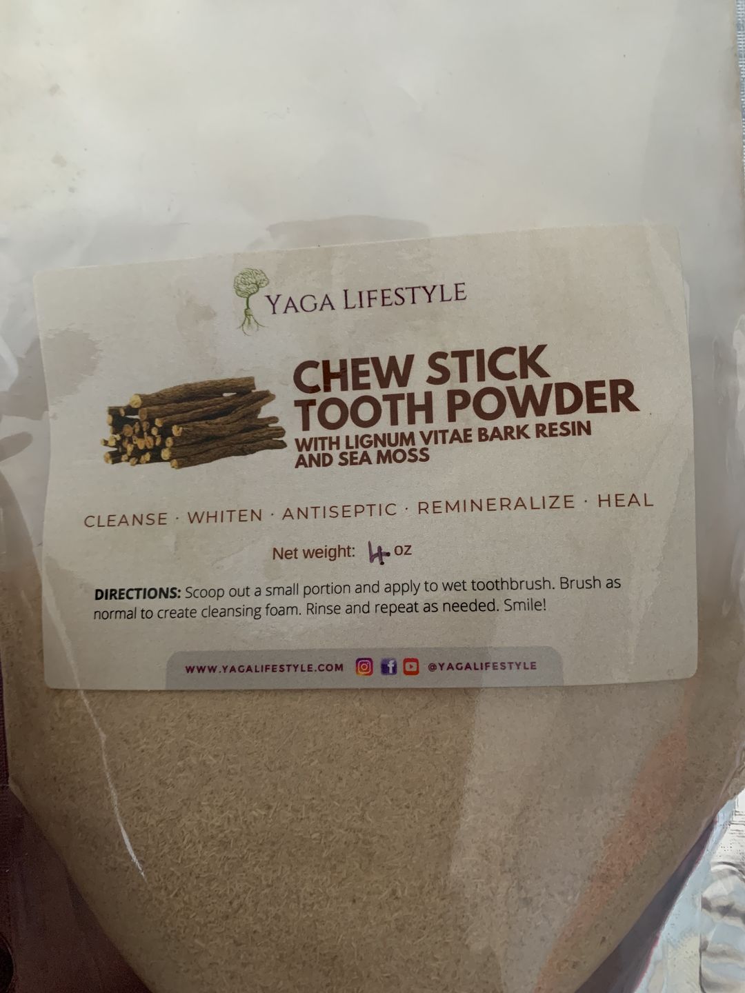 Customer photo review of Jamaican Chew Stick Herbal Tooth Powder