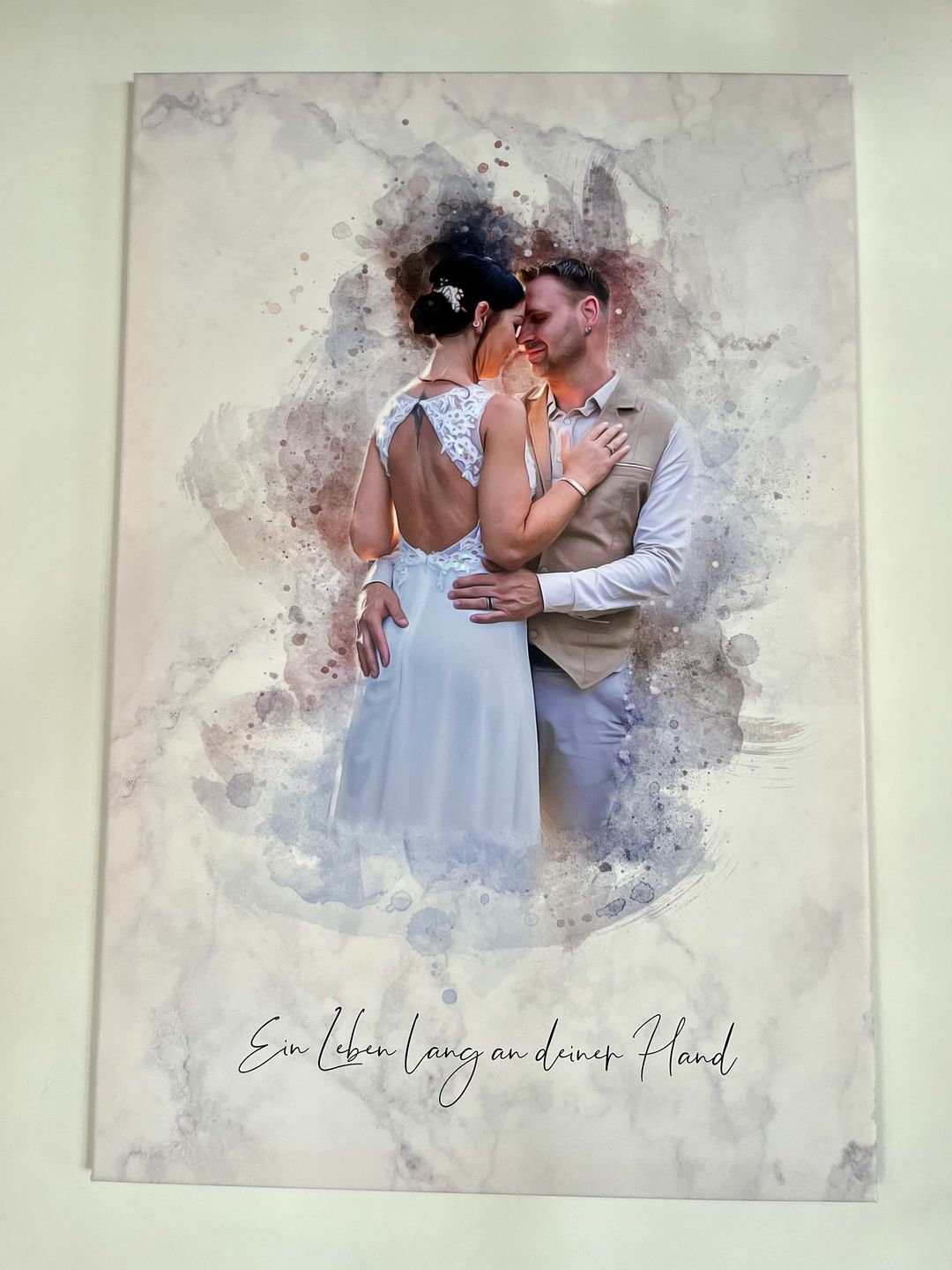 Customer photo review of Dein Hochzeitsfoto als Aquarell Poster | Geschenk zur Hochzeit