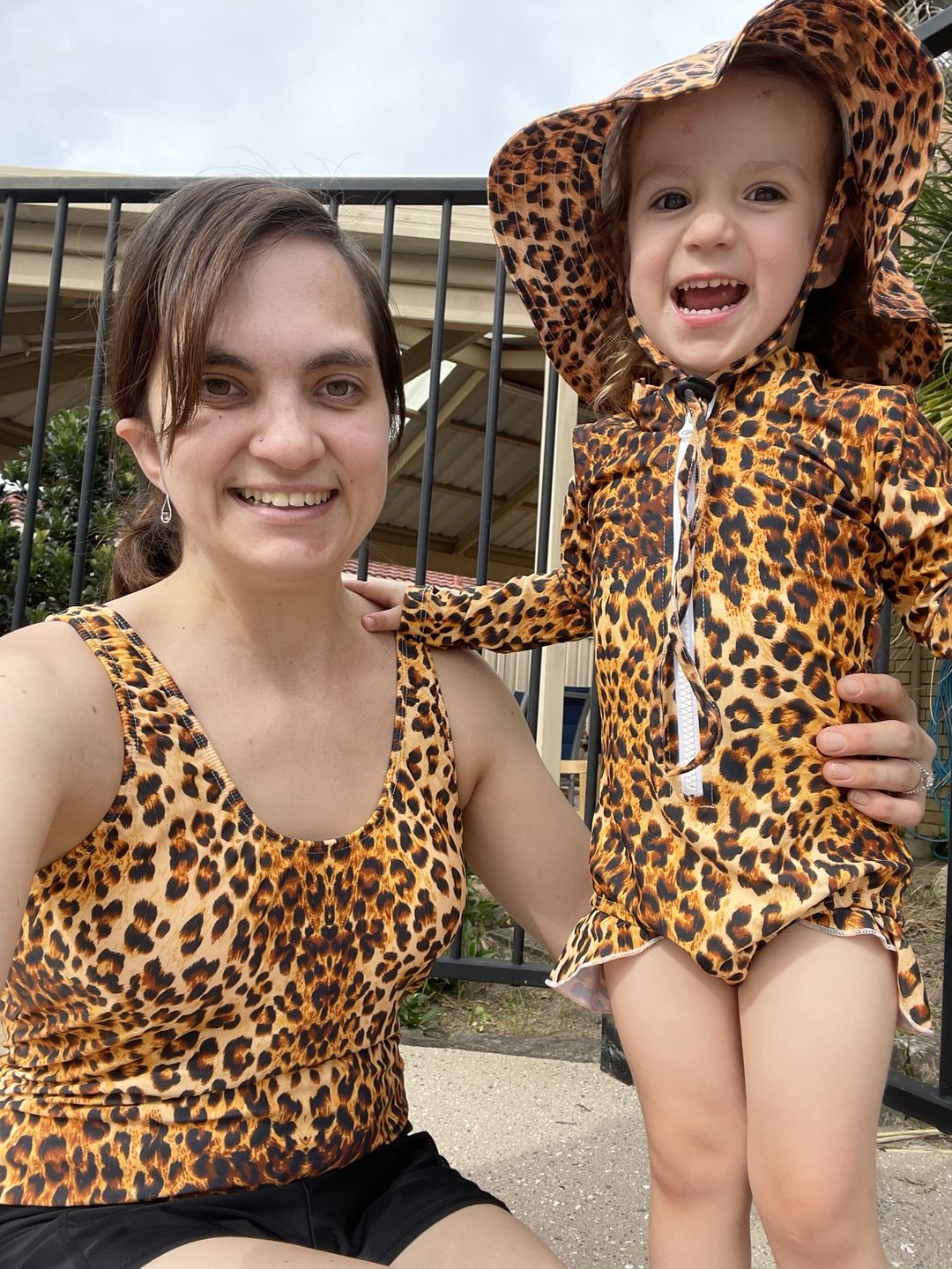 Customer photo review of Leopard Print Women's One Piece Swimmers