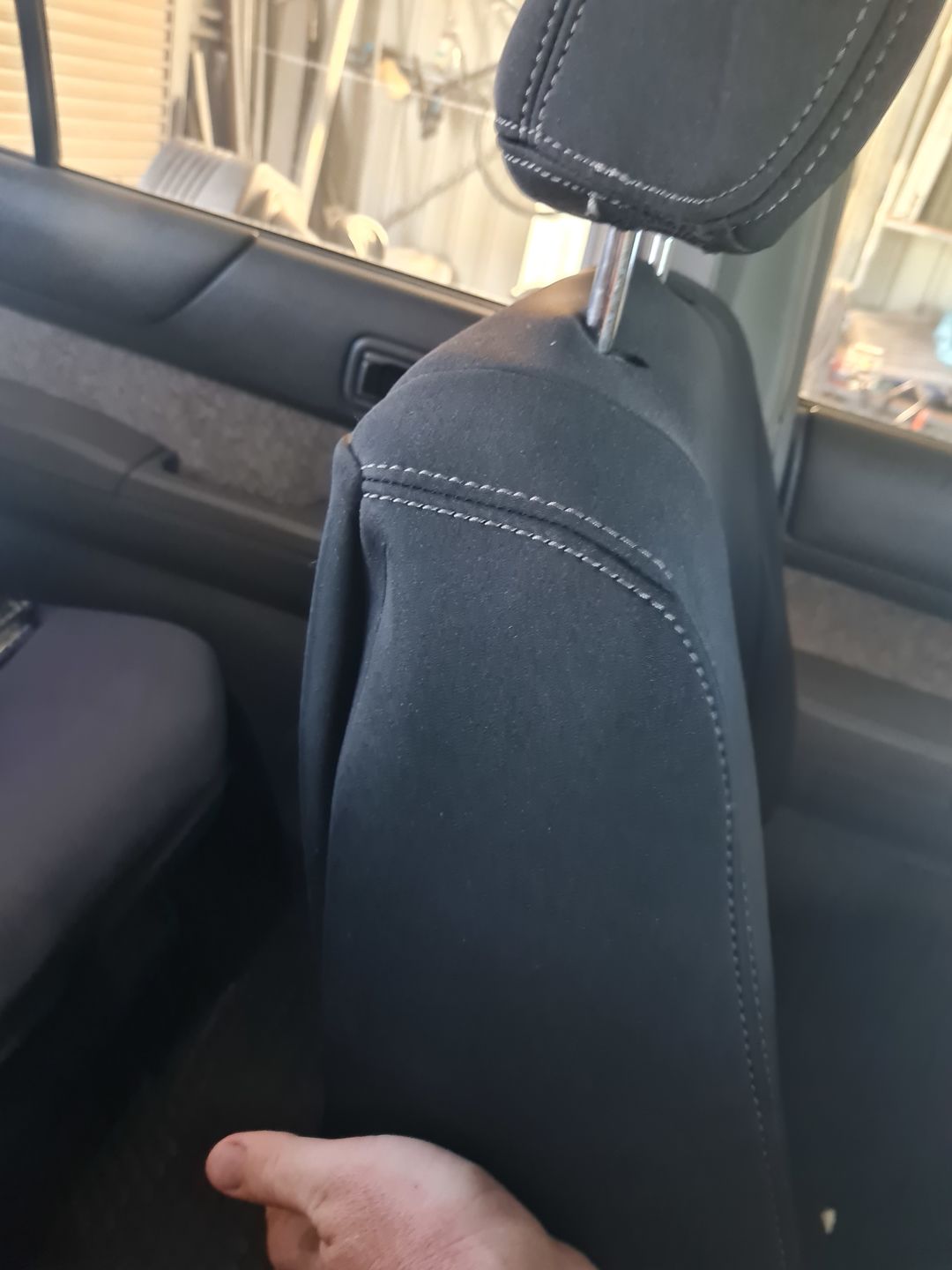 Customer photo review of Nissan Patrol GU Wagon Neoprene 2x Front Seat Covers (Made to Order)