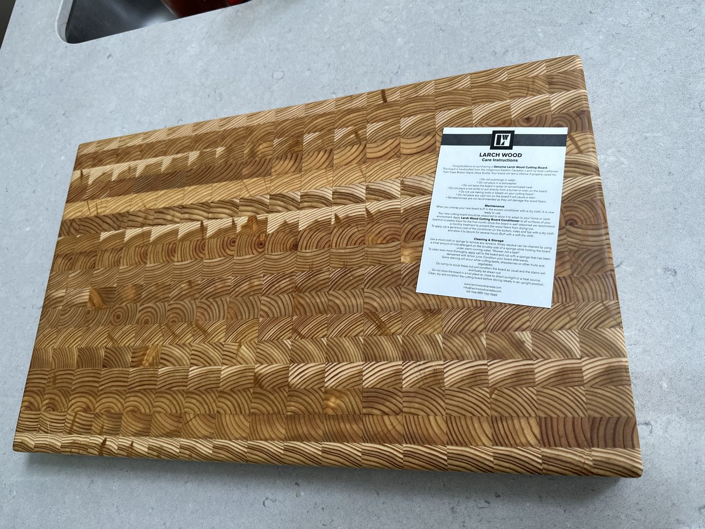 Customer photo review of Larchwood Cutting Board