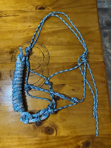 Customer photo review of Appaloosa - Aqua-Silver-Navy halter - 6mm