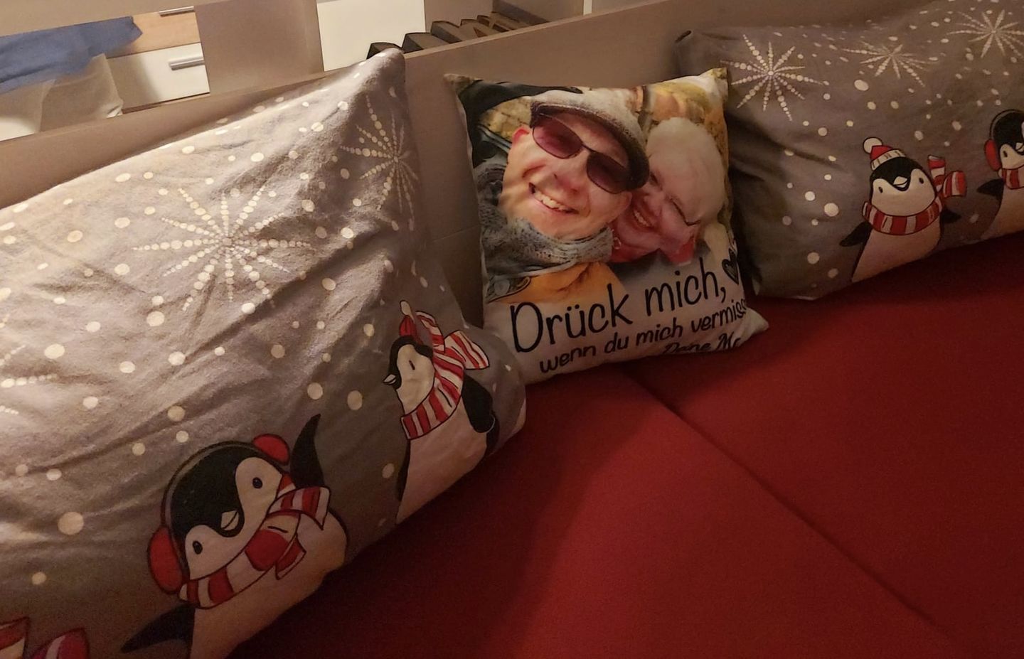 Customer photo review of Wenn du mich vermisst - Paar-Kissen