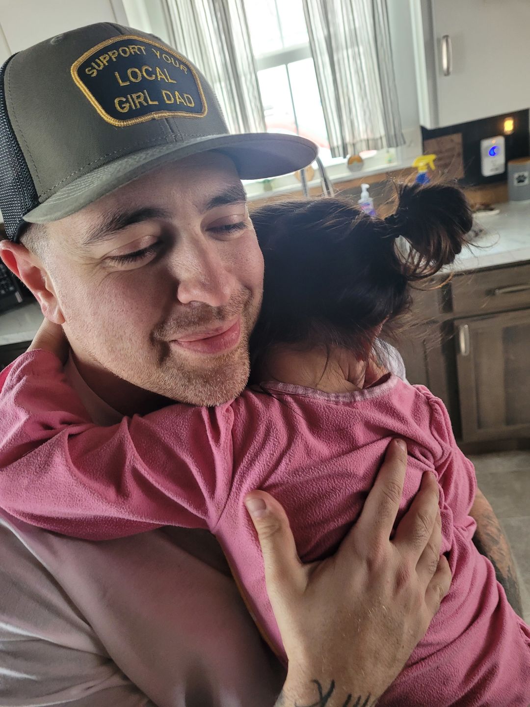 Customer photo review of Support Your Local Girl Dad Patch Hat