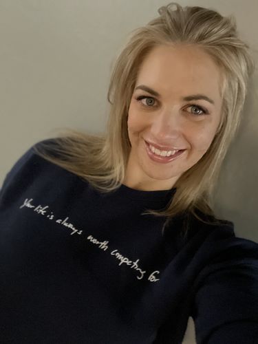 Customer photo review of You Are Worth It (Crop Sweatshirt)