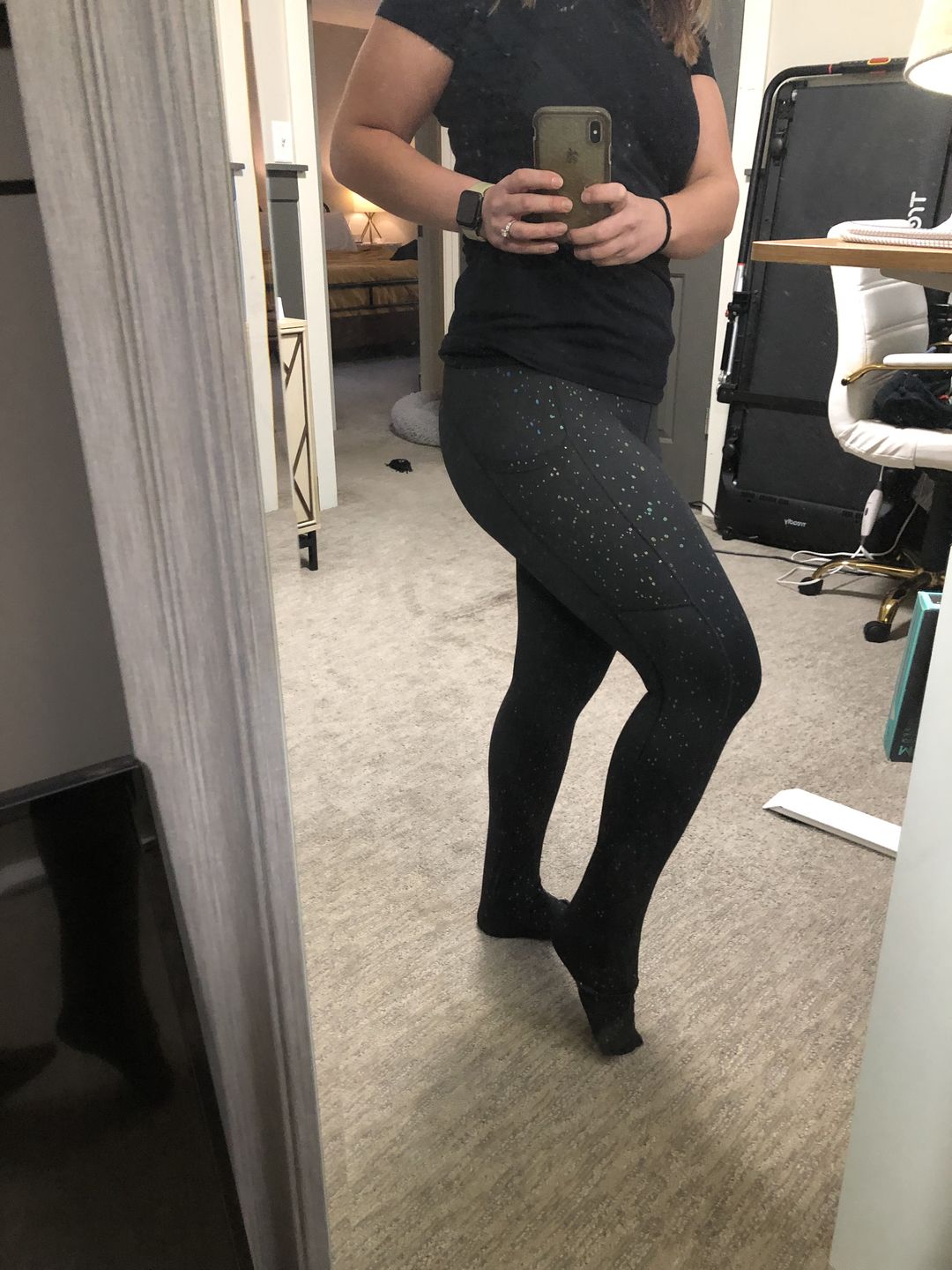 Customer photo review of Inspire Leggings - Black w/Brown Leopard | MT SPORT