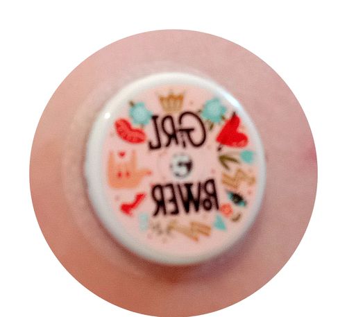 Customer photo review of Freestyle Libre 1 & 2 Stickers – Girl Power