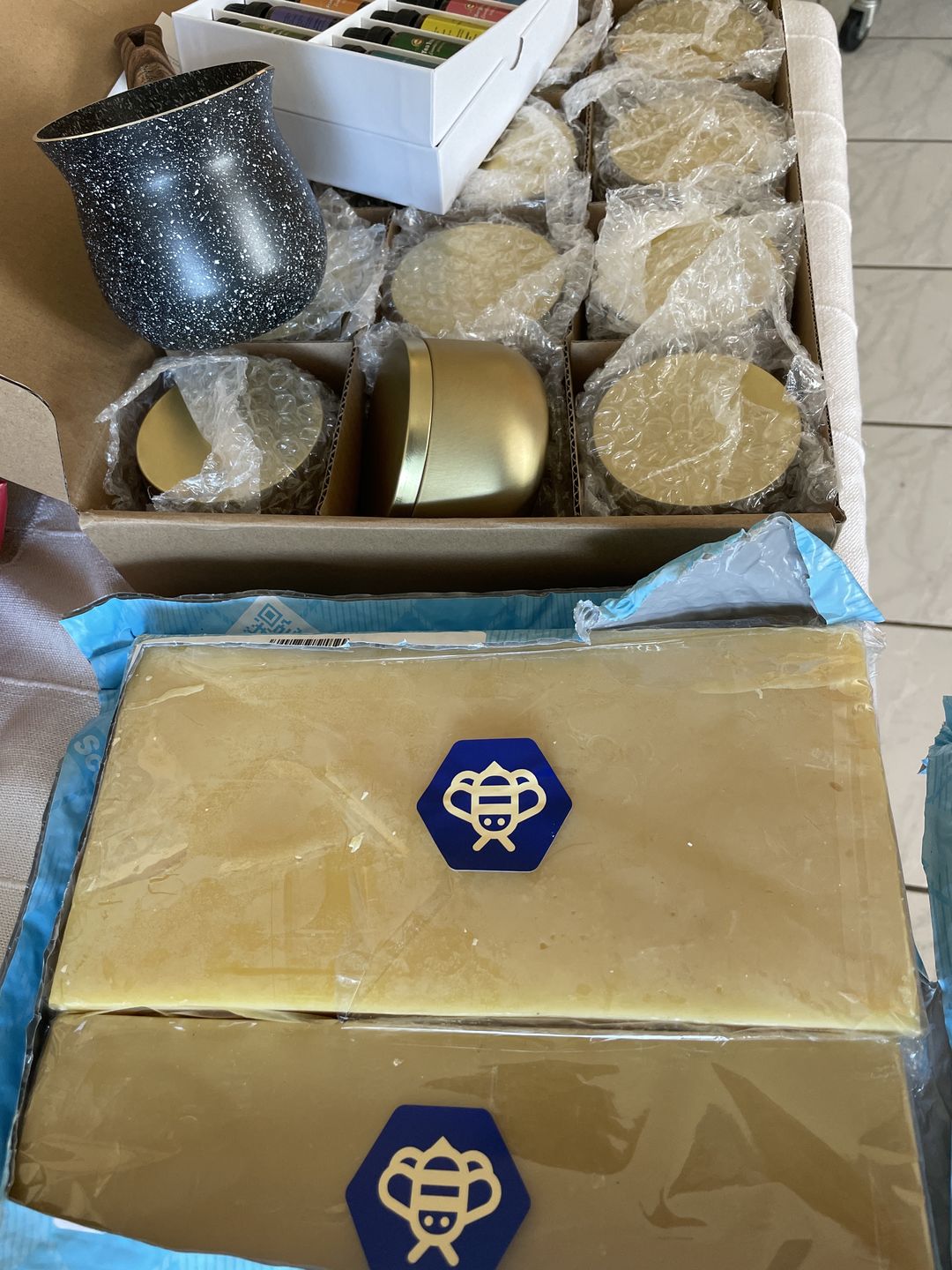 Customer photo review of Bulk Yellow Beeswax Blocks for Sale