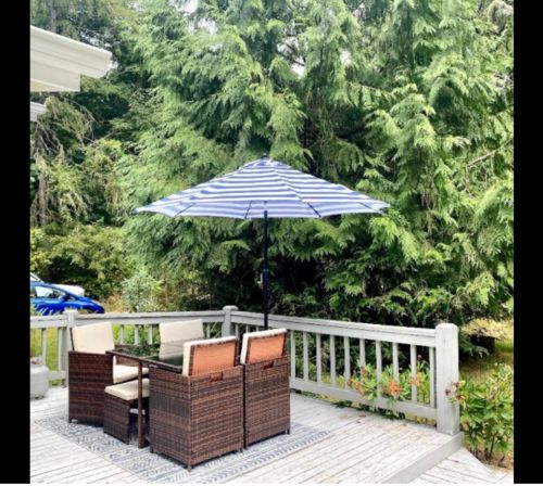 Customer photo review of 5 Pcs Outdoor Sectional Dining Set Rattan Table & Chairs w/ Seat Cushion, Glass Tabletop