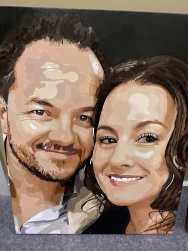 Customer photo review of Custom Pre-Framed Canvas Paint by Number Kit - Upload Your Photo