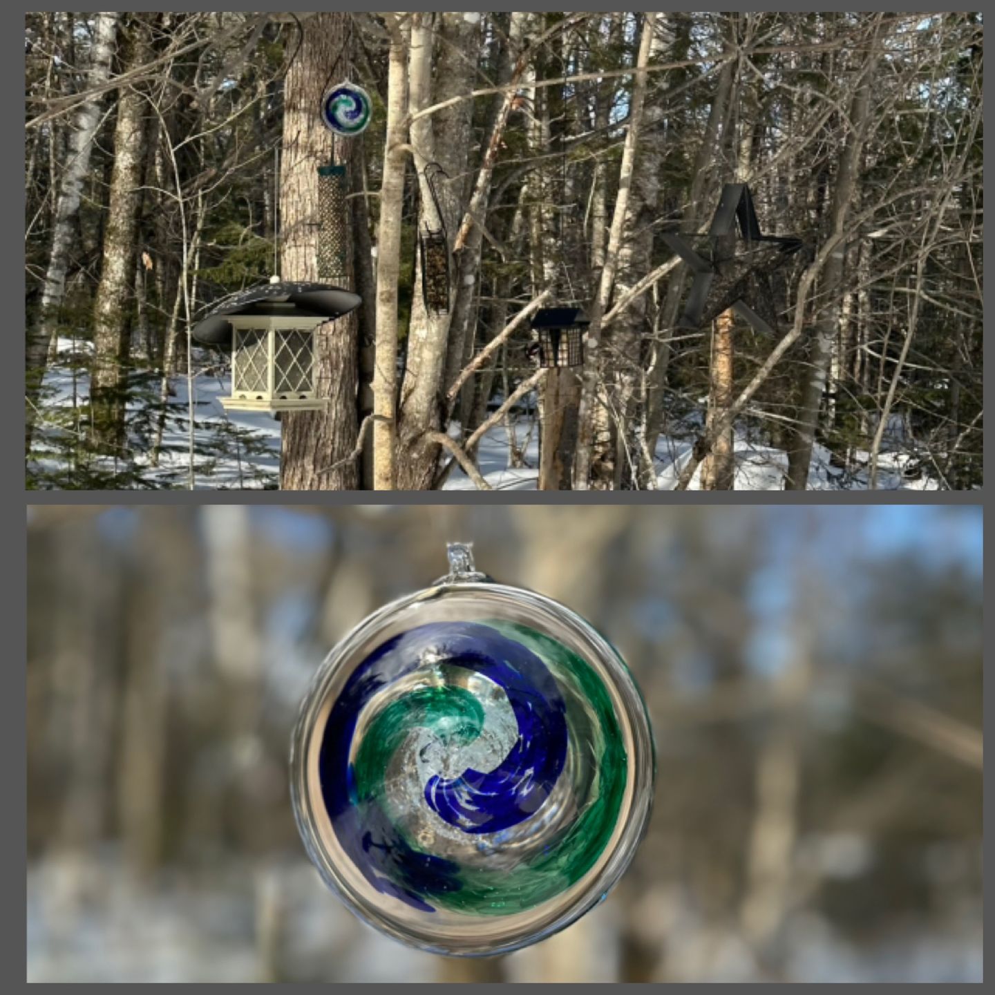 Customer photo review of Glass Suncatcher with Infused Cremation Ash