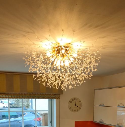 Customer photo review of Modern Beaded Sputnik Crystal Flush Mount Ceiling Light