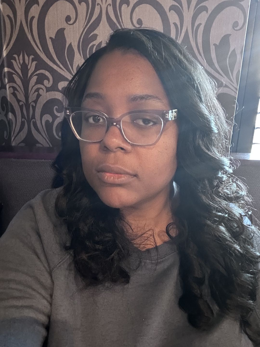 Customer photo review of Kelsey - Virgin Cambodian Hair - Light/Medium Yaki Coarse - InvisiRoot Thin-Part Wig™️