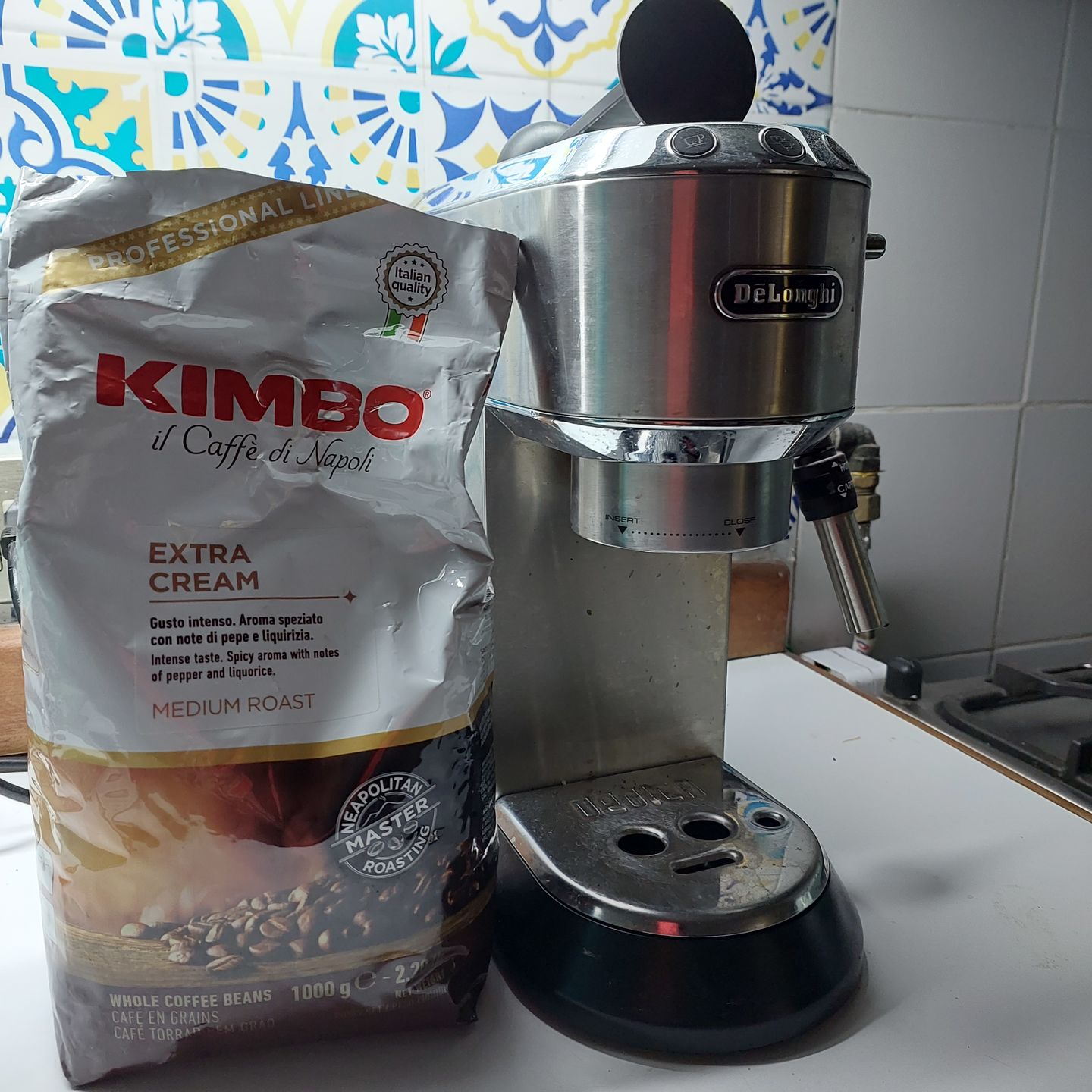 Customer photo review of Kimbo Espresso Extra Cream 1kg Grano Entero