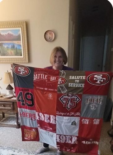 T-shirt quilt featuring san francisco 49ers by Tracy from CA