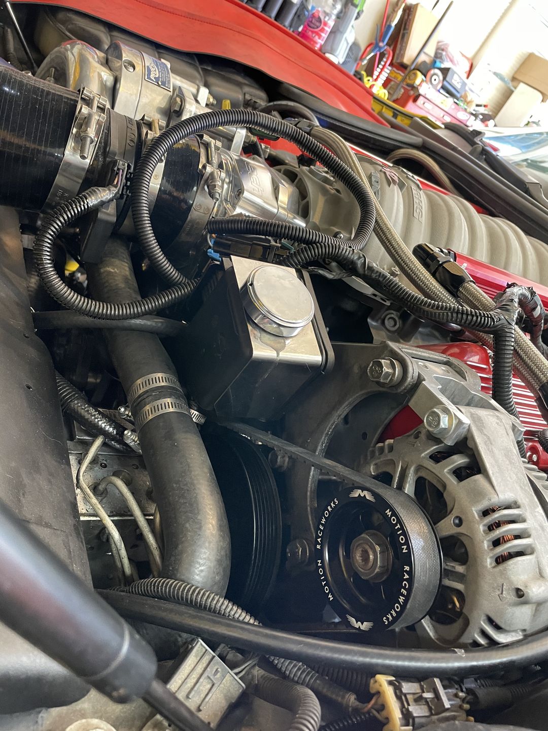 Customer photo review of LS 3" OD Billet Overdrive Alternator Pulley 6 Rib 10-10042