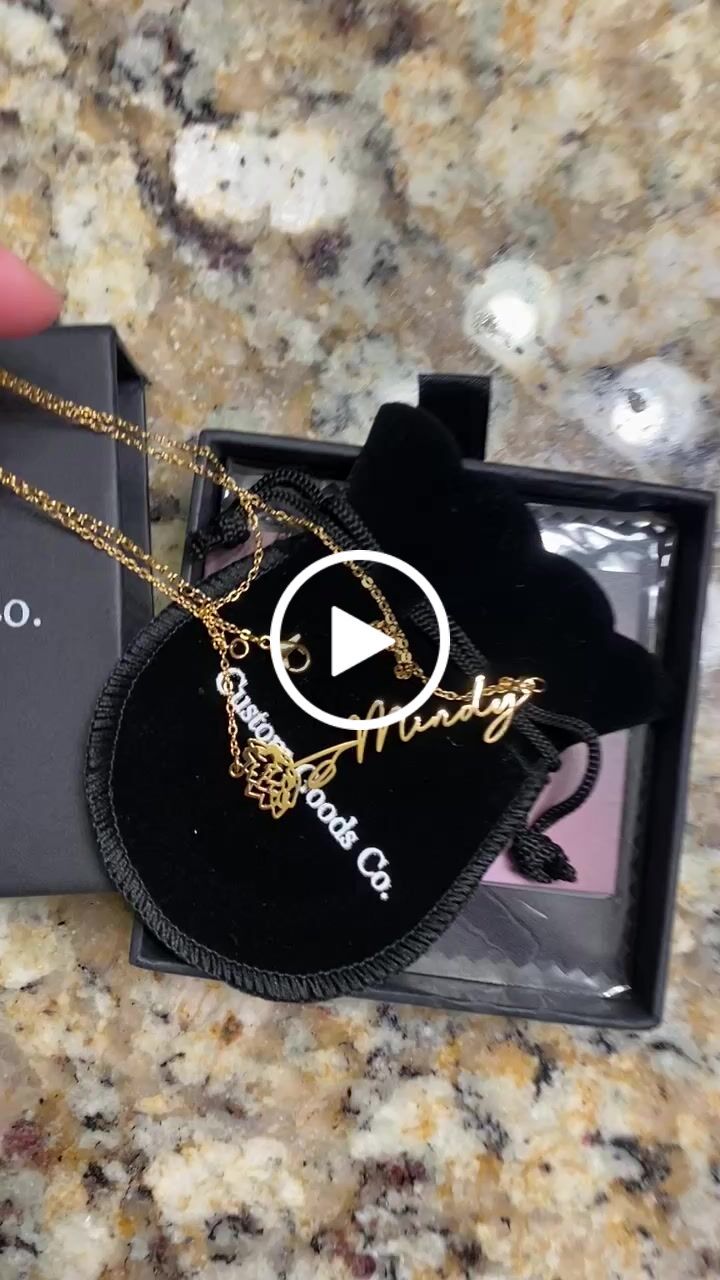 Customer video review of Horizontal Birth Flower Name Necklace