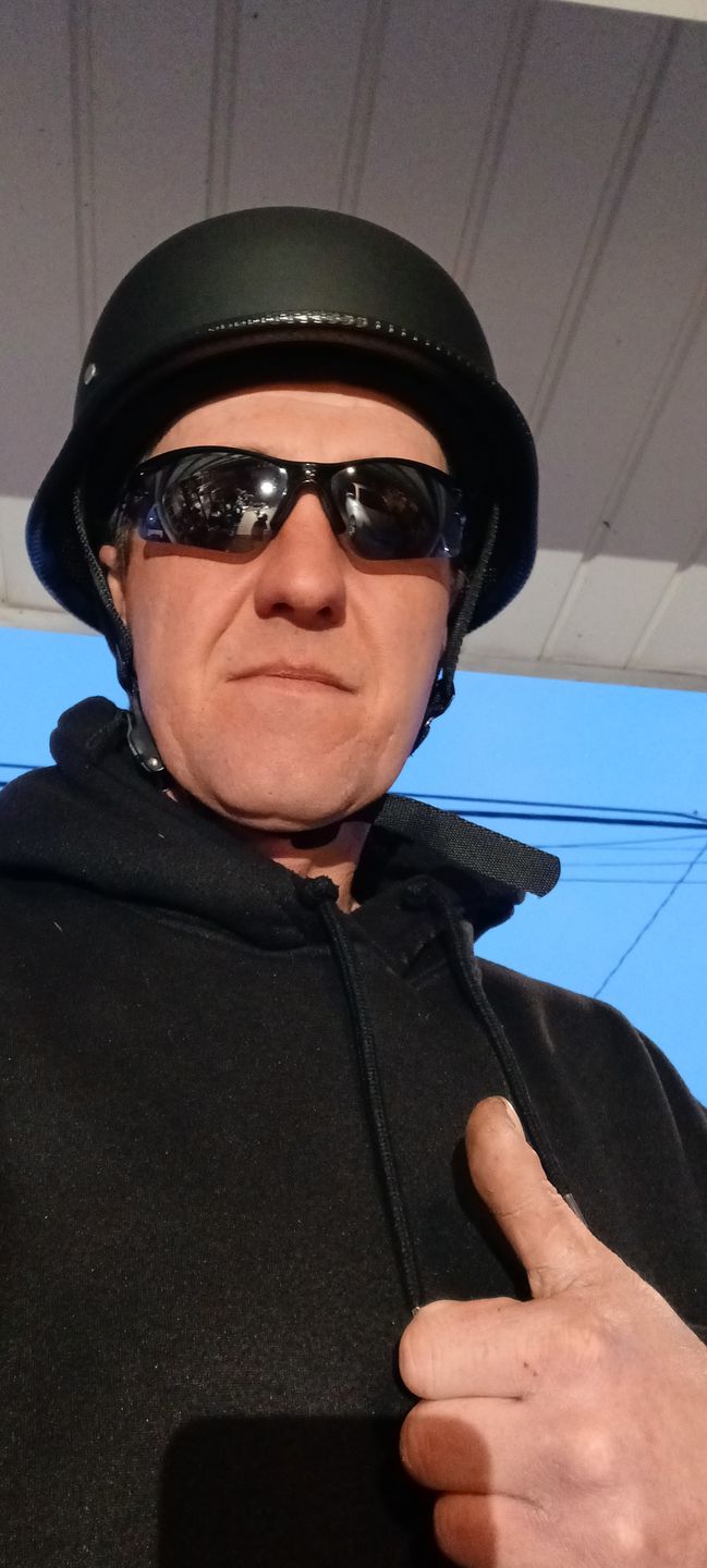 Customer photo review of Mayan Style Half Helmet - Matte Black
