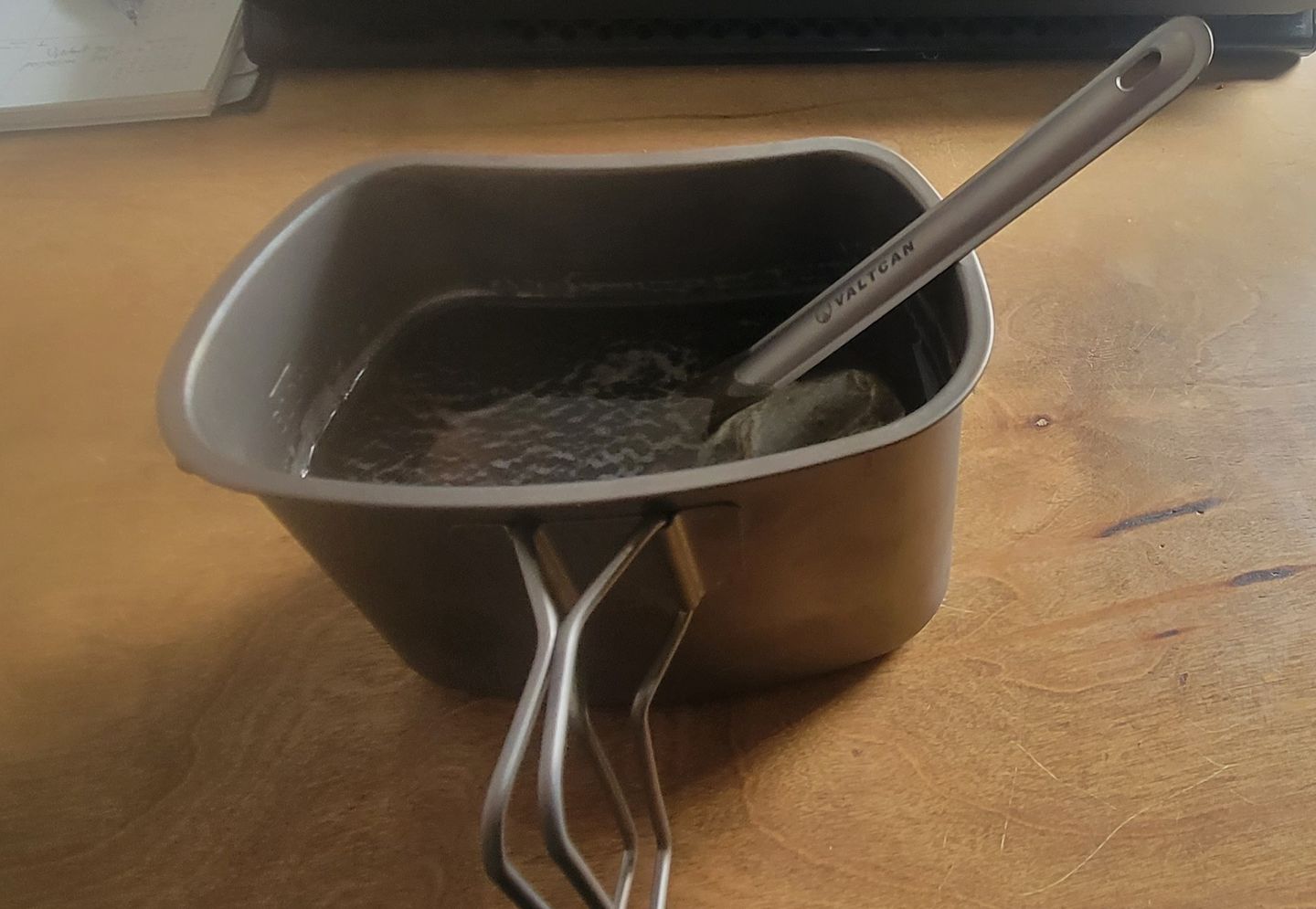 Customer photo review of Valtcan Titanium Spork Long Handle Polished Bowl