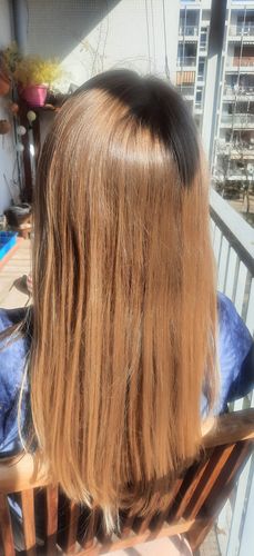 Customer photo review of Notre soin éclaircissant pour des cheveux rayonnants en moins de 5 minutes