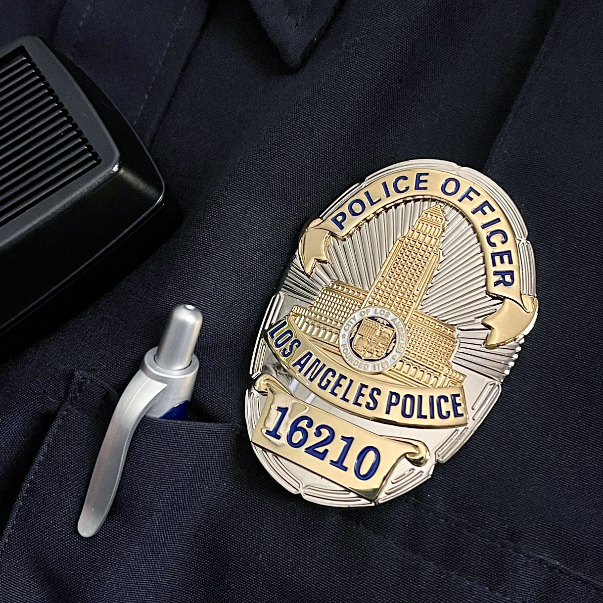Customer photo review of LAPD Los Angeles Police Officer Badge Solid Copper Replica Movie Props With Number 16210