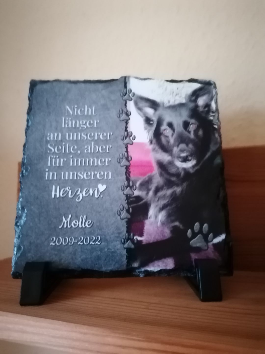 Customer photo review of Für immer im Herzen - Individuelle Schieferplatte