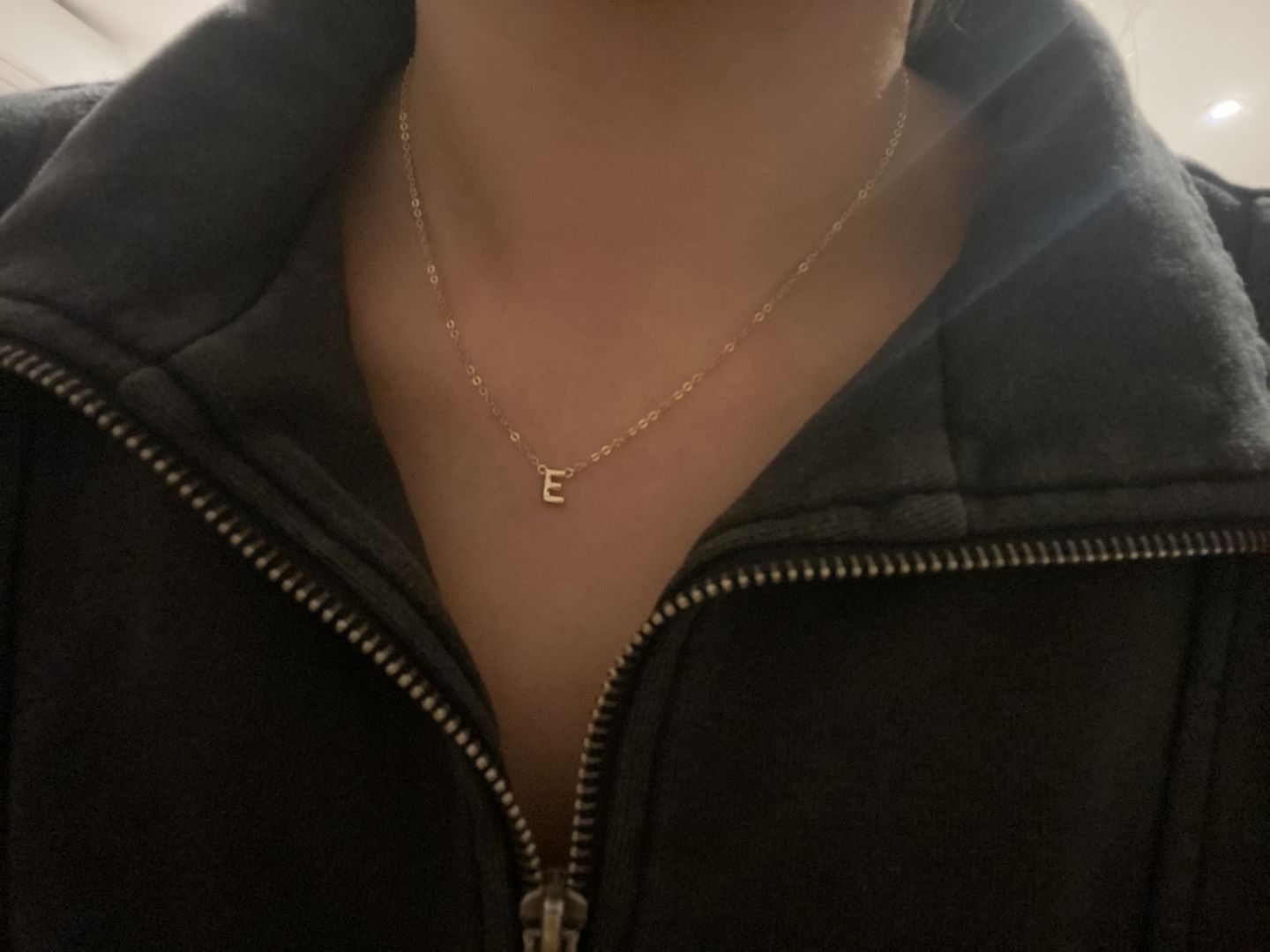 Customer photo review of The Original Single Initial Letter Necklace