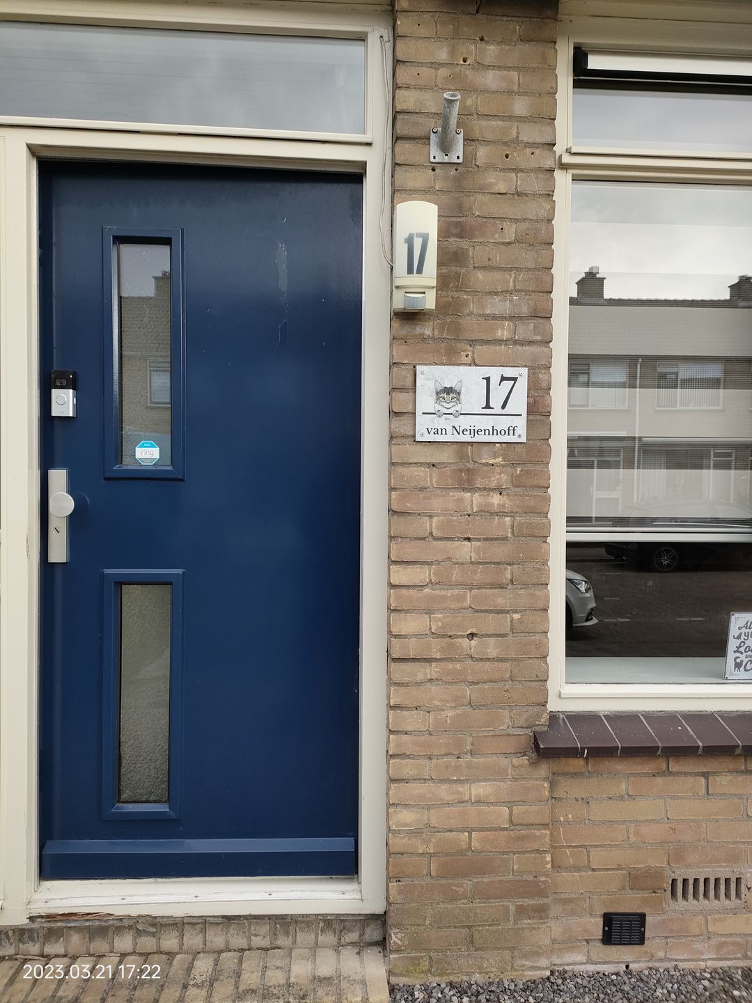 Customer photo review of Huisnummer met marmerlook - Gepersonaliseerd deurbordje