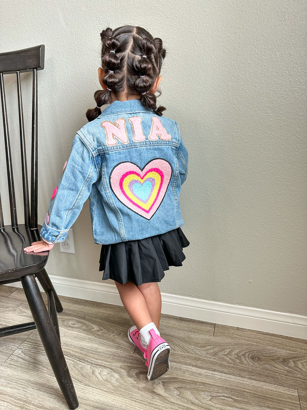Customer photo review of Kids Classic Oversized Denim Jacket
