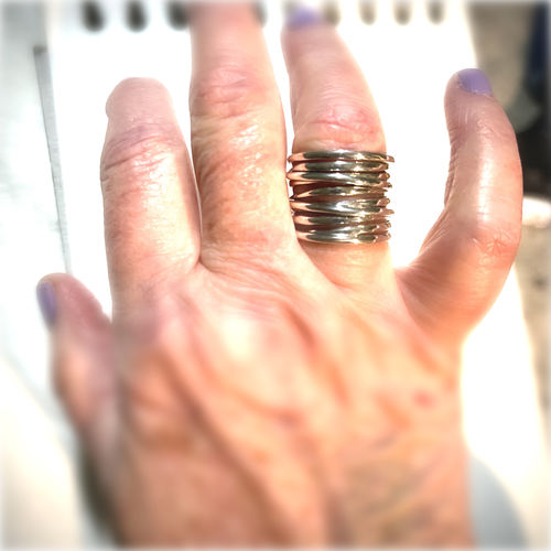 Customer photo review of Chunky Wrap Wide Band Ring Sterling Silver