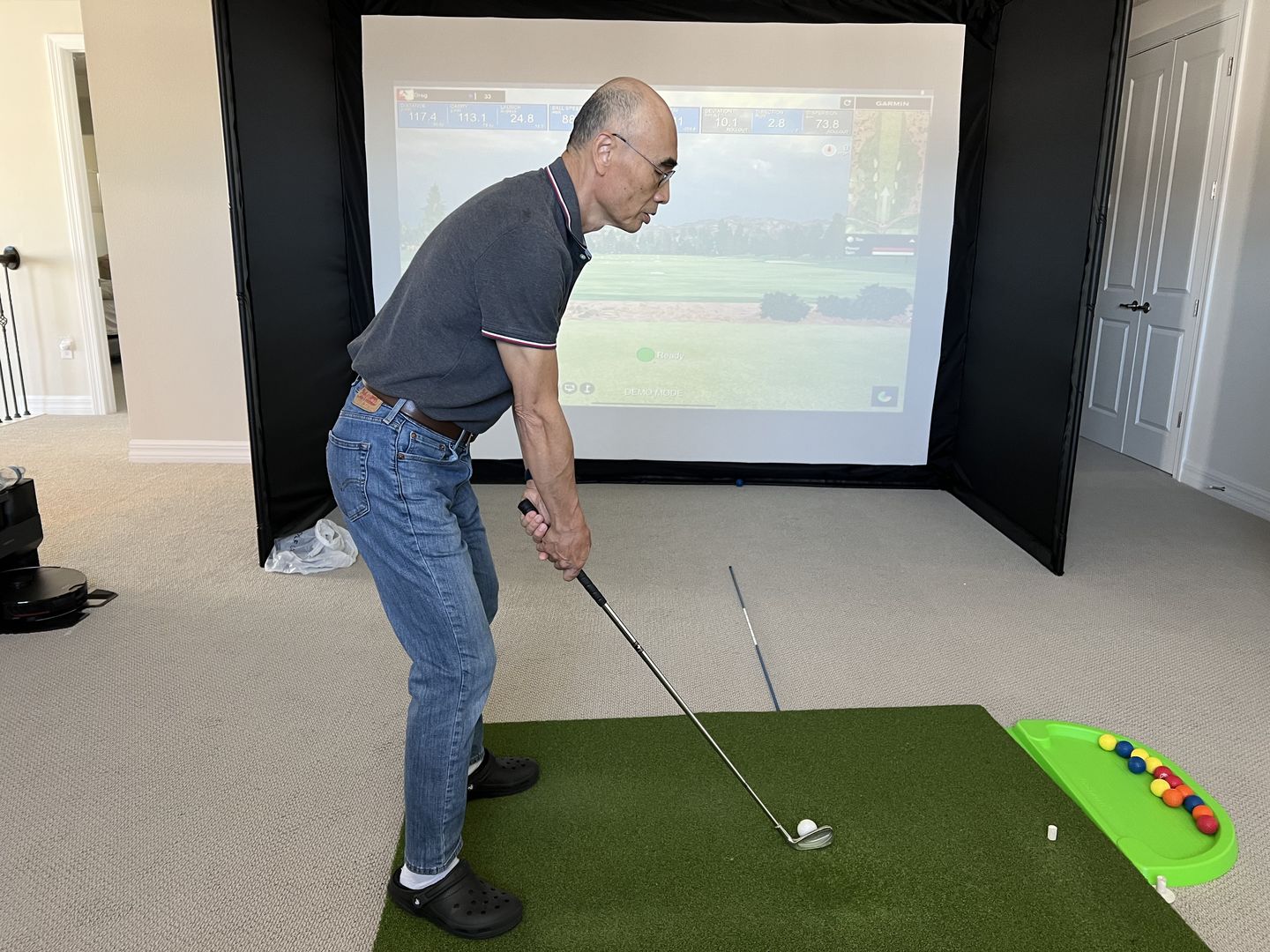 Customer photo review of PerfectBay™ Golf Simulator Screen Enclosure